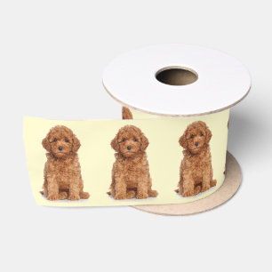 Personalised custom photo image lemon chiffon satin ribbon