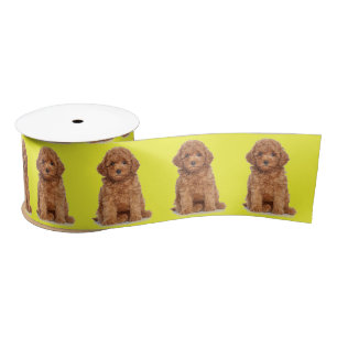 Personalised custom photo image lemon yellow satin ribbon