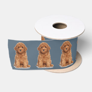 Personalised Custom photo image picture blue grey Satin Ribbon