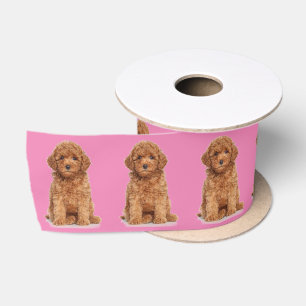 Personalised custom photo image picture logo pink satin ribbon