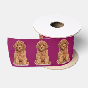 Personalised Custom photo image picture plum Satin Ribbon