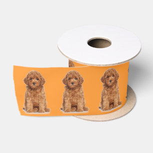 Personalised custom photo image saffron yellow satin ribbon