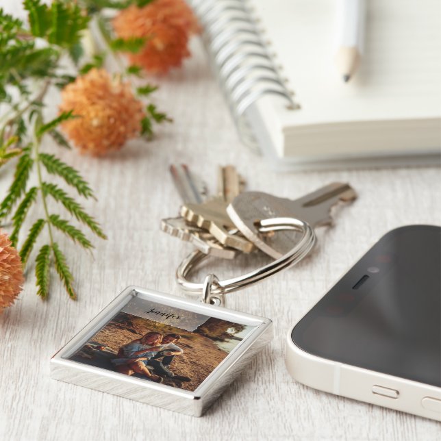 Personalised Custom Photo Key Ring (Side)