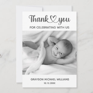Personalised Custom Photo Newborn Baby Thank You Card
