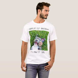 Personalised Custom Photo Puppy Dog Birthday Party T-Shirt