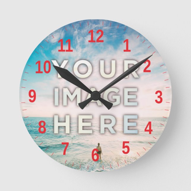 Personalised Custom Photo Round Clock (Front)