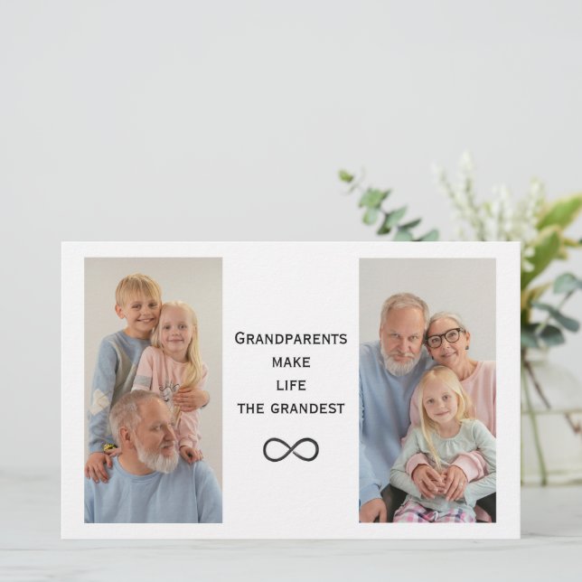 Personalised Custom Photo & Text Grandparents Card (Standing Front)
