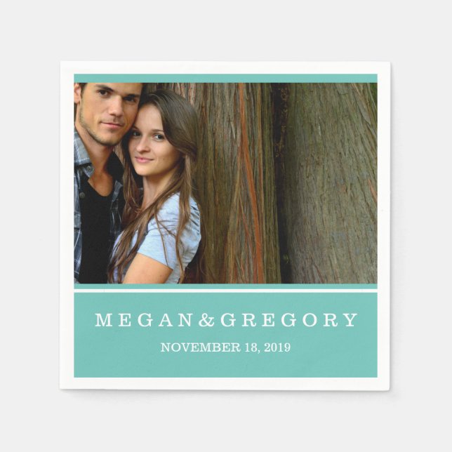 Personalised Custom Photo Wedding Napkins (Front)