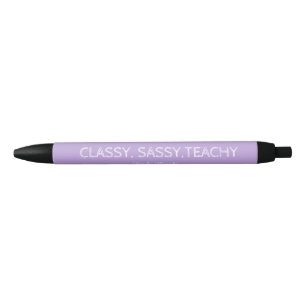 Personalised Custom Purple Teacher Gift Idea Black Ink Pen