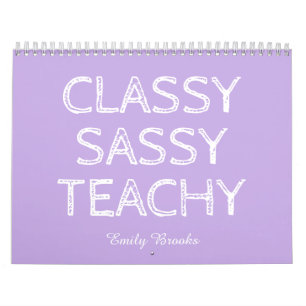 Personalised Custom Purple Teacher Gift Idea Calendar