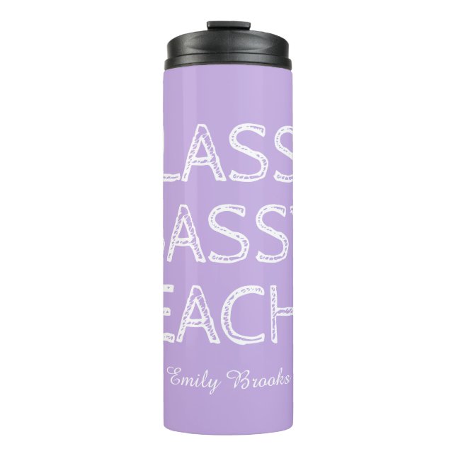 Personalised Custom Purple Teacher Gift Idea Thermal Tumbler (Front)