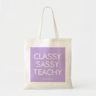 Personalised Custom Purple Teacher Gift Idea Tote Bag
