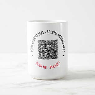 Personalised Custom QR Code and Text Coffee Mug