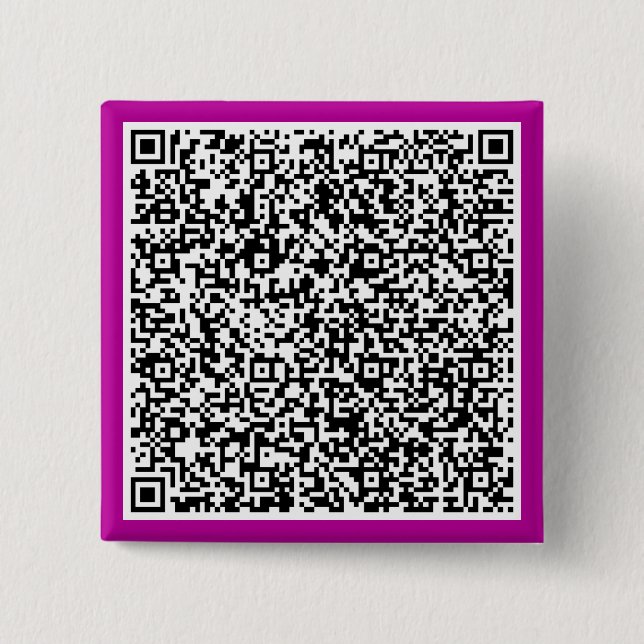 Personalised Custom QR Code Button Your Colour (Front)