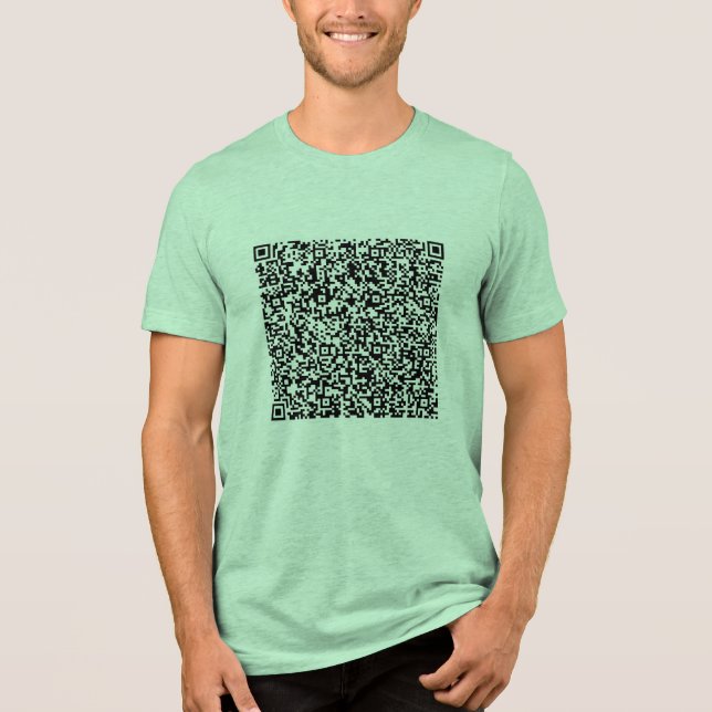 Personalised Custom QR Code Scan Info Your Funny Tri-Blend Shirt (Front)