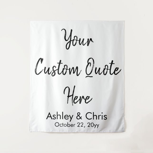 Personalised Custom Quote Wedding Backdrop Prop Tapestry (Front)