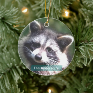 Personalised Custom Racoon Photo Ceramic Ornament