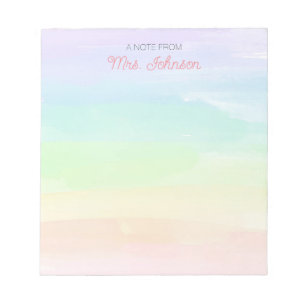 Personalised Custom Rainbow Teacher's Gift Notepad