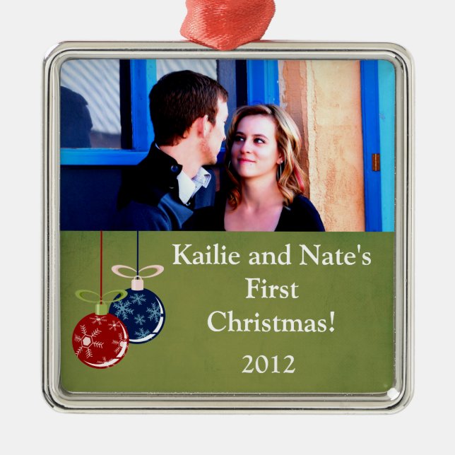 Personalised Custom Red/Blue Hanging Ornaments (Front)