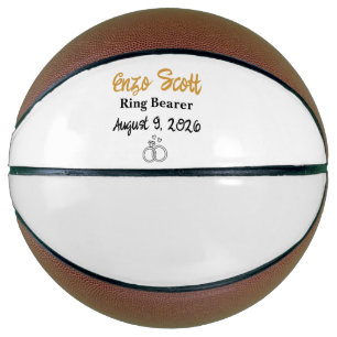 Personalised Custom Ring Bearer, Proposal Gift Basketball