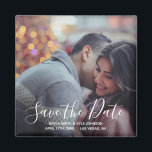 Personalised Custom Save The Date Wedding | PHOTO Magnet<br><div class="desc">DIY these inexpensive elegant and classy personalised save the date wedding magnets.  Add your unique photo / image.  SAVE THE DATE in a modern script topography letters -  can be edited to save our date.  Editable magnets - simply add your info.</div>