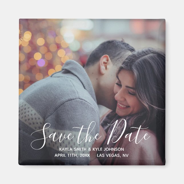 Personalised Custom Save The Date Wedding | PHOTO Magnet (Front)