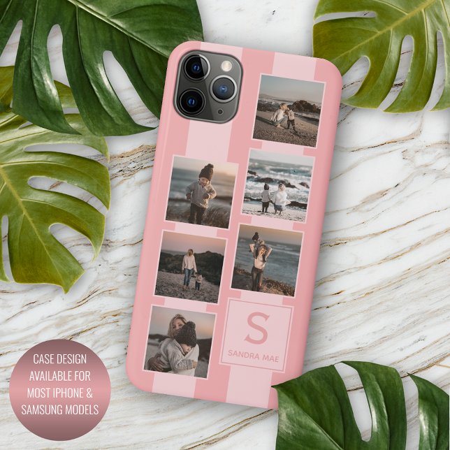 Personalised Custom Simple Photos On Blush Pink Case-Mate iPhone Case (Creator Uploaded)