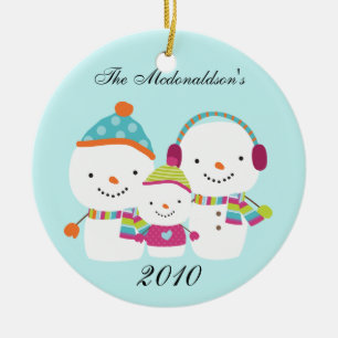 Personalised Custom Snowman Family Ornament