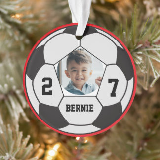 Personalised custom soccer ball player sports team ornament
