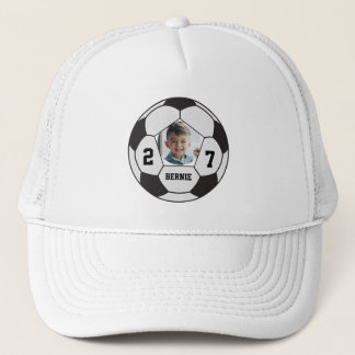 Personalised custom soccer ball player sports team trucker hat