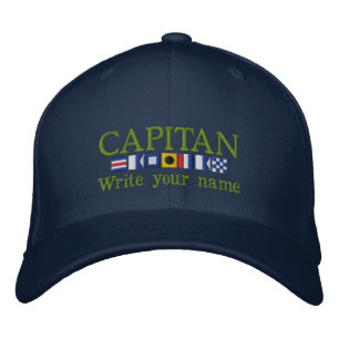 Personalised Custom Spanish Capitan Nautical Flags Embroidered Hat