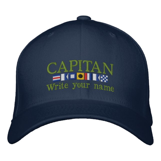 Personalised Custom Spanish Capitan Nautical Flags Embroidered Hat (Front)