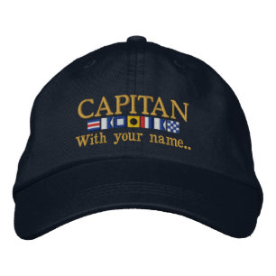 Personalised Custom Spanish Capitan Nautical Flags Embroidered Hat