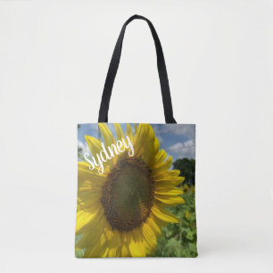 Personalised Custom Sunflower Tote Bag