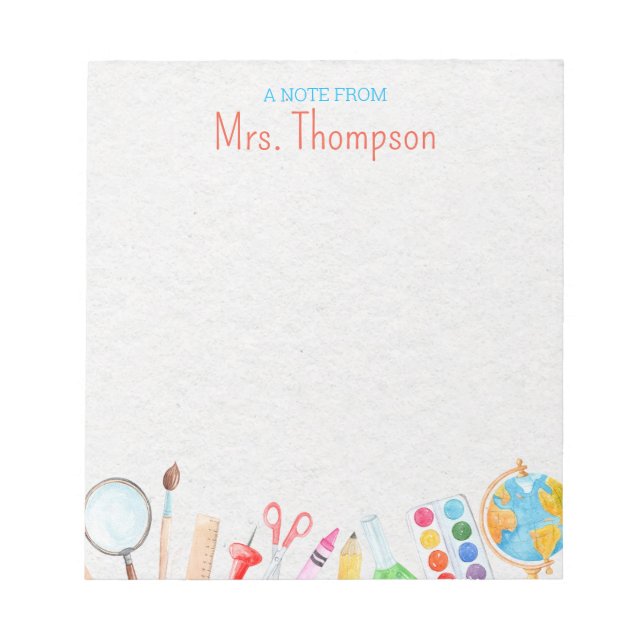 Personalised Custom Teacher's Notepad (Front)