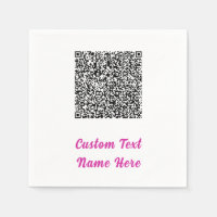 Personalised Custom Text and QR Code Napkins