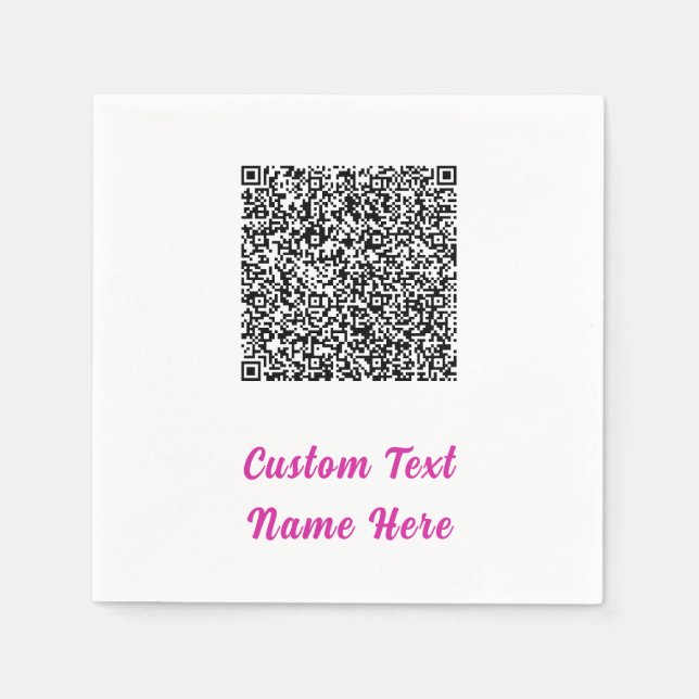 Personalised Custom Text and QR Code Napkins (Front)