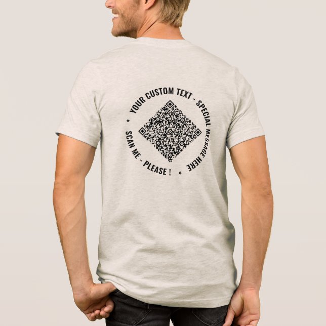 Personalised Custom Text and Your Funny QR Code Tri-Blend Shirt (Back)