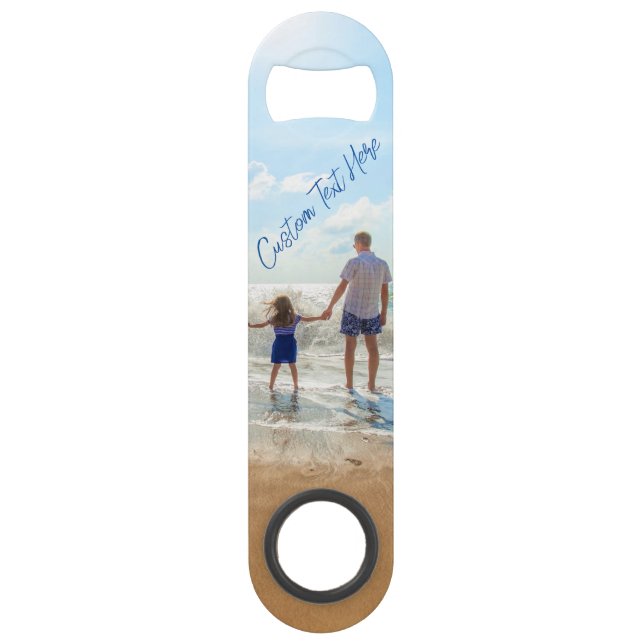Personalised Custom Text and Your Photo Bar Key (Back)