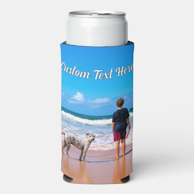 Personalised Custom Text and Your Photo Can Cooler (Seltzer Front)