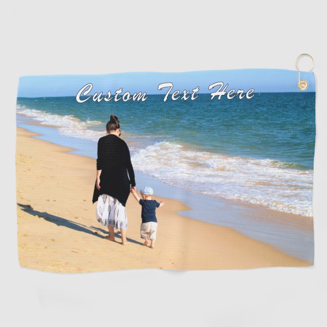 Personalised Custom Text and Your Photo Golf Towel (Horizontal)