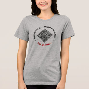 Personalised Custom Text and Your QR Code Example Tri-Blend Shirt