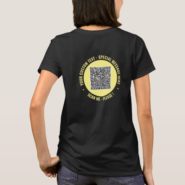 Personalised Custom Text and Your QR Code T-Shirt (Back)
