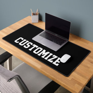 Personalised Custom Text Black and White Desk Mat