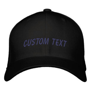 Personalised Custom Text Black Grey Your Words Embroidered Hat