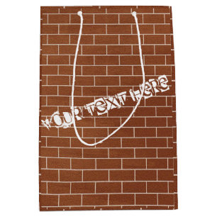Personalised Custom Text Brick Wall Gift Bag