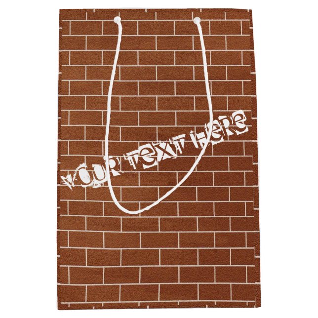 Personalised Custom Text Brick Wall Gift Bag (Front)