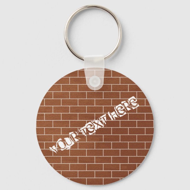 Personalised Custom Text Brick Wall Keychain (Front)