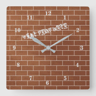 Personalised Custom Text Clock with Brick Wall