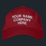 Personalised Custom Text Embroidered Hat Template<br><div class="desc">Choose Fonts and Colour - Design Your Own Easy Personalised Custom Text Embroidered Hats - Add Your Text / Name / Logo / more with Customisation tool - Choose Your Colour / Size / Font - Make Your Unique Business Promotional Hat / Baseball Caps / Gift :) Good Luck -...</div>
